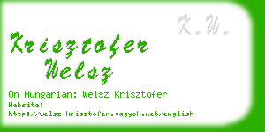 krisztofer welsz business card